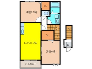 ラ・レセンテＡの物件間取画像